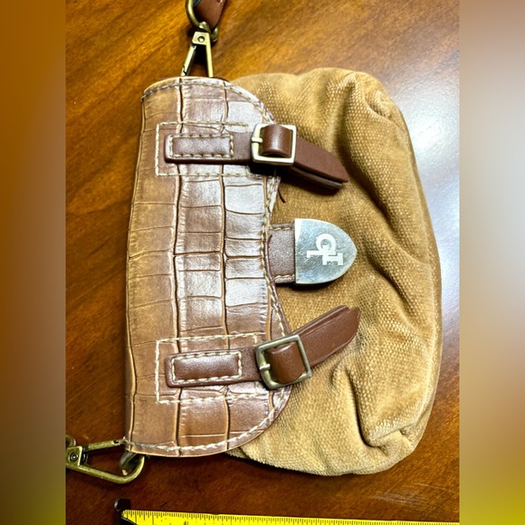 Rocco Barocco Vintage Made in Italy Brown Crossbody w RB Accent - Picture 8 of 11